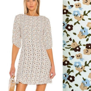 Faithfull The Brand Sidonie Floral Aurelia Cream Floral Mini Dress Size 4
